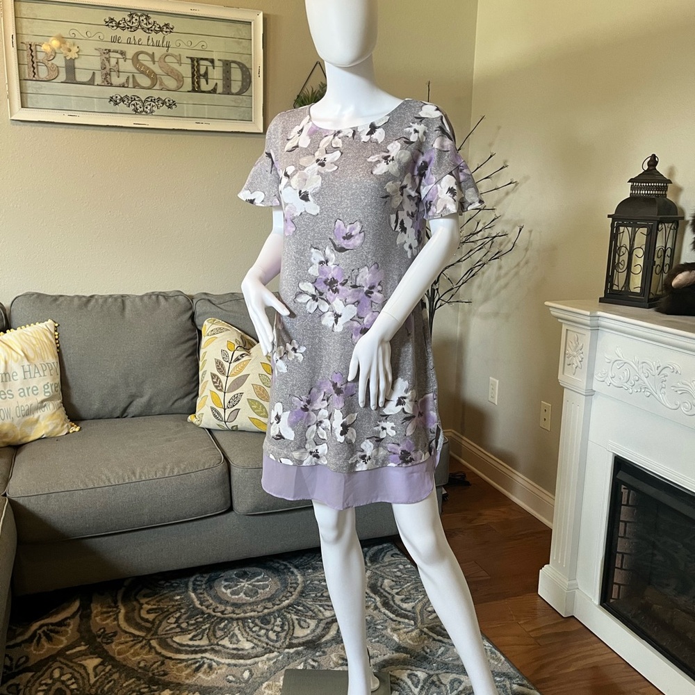 Simply Vera Vera Wang Lavender and Charcoal Dress